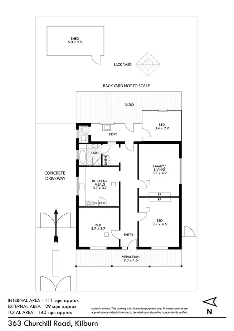 Floorplan of Homely house listing, 363 Churchill Road, Kilburn SA 5084