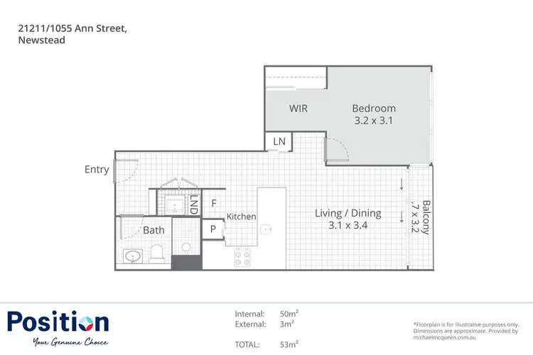 Floorplan of Homely apartment listing, 21211/1055 Ann Street, Newstead QLD 4006