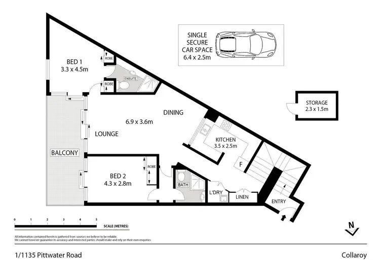 Floorplan of Homely unit listing, 1/1135 Pittwater Road, Collaroy NSW 2097