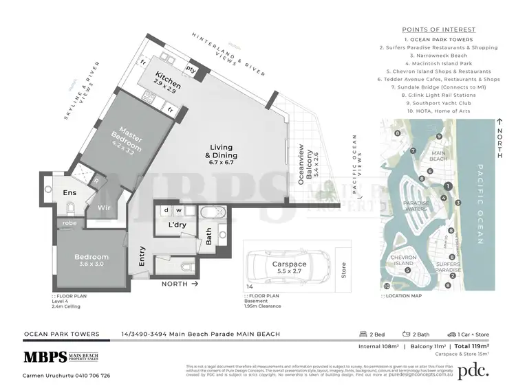 Floorplan of Homely apartment listing, 14/3494 Main Beach Parade, Main Beach QLD 4217