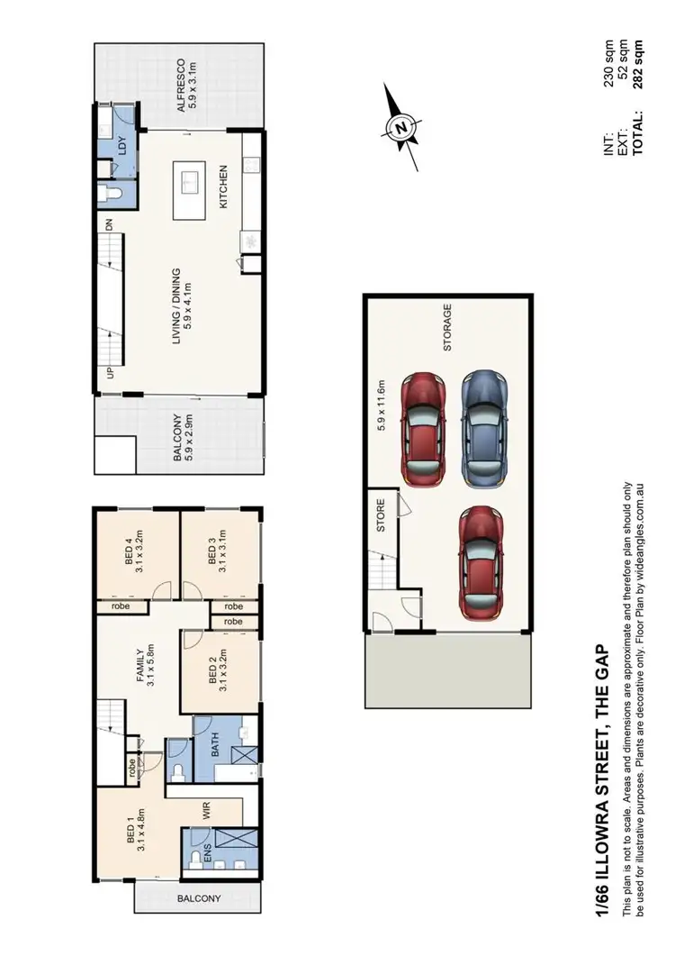 Floorplan of Homely townhouse listing, 1/66 Illowra Street, The Gap QLD 4061