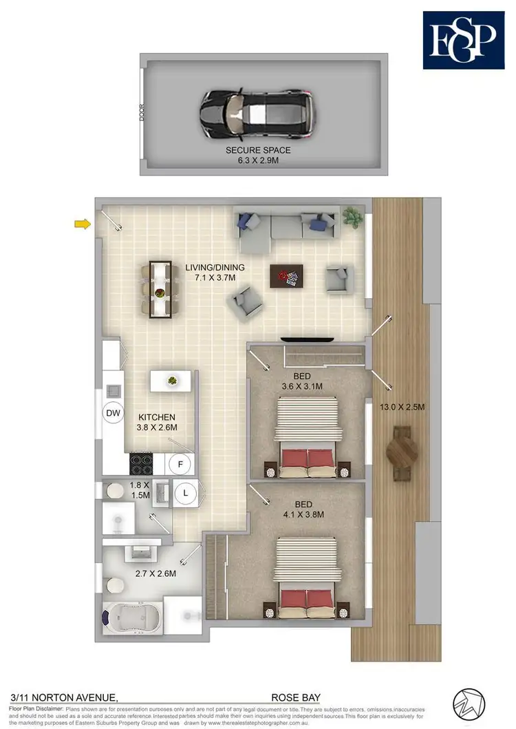 Floorplan of Homely apartment listing, 3/11 Norton Avenue, Rose Bay NSW 2029
