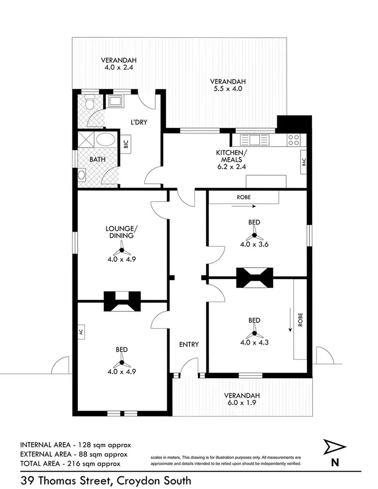 Floorplan of Homely house listing, 39 Thomas Street, Croydon SA 5008