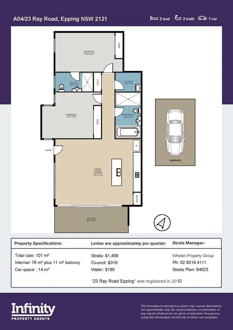 Floorplan of Homely apartment listing, A04/23 Ray Road, Epping NSW 2121