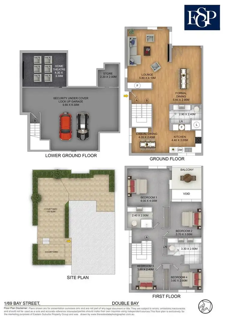 Floorplan of Homely townhouse listing, 1/69 Bay Street, Double Bay NSW 2028
