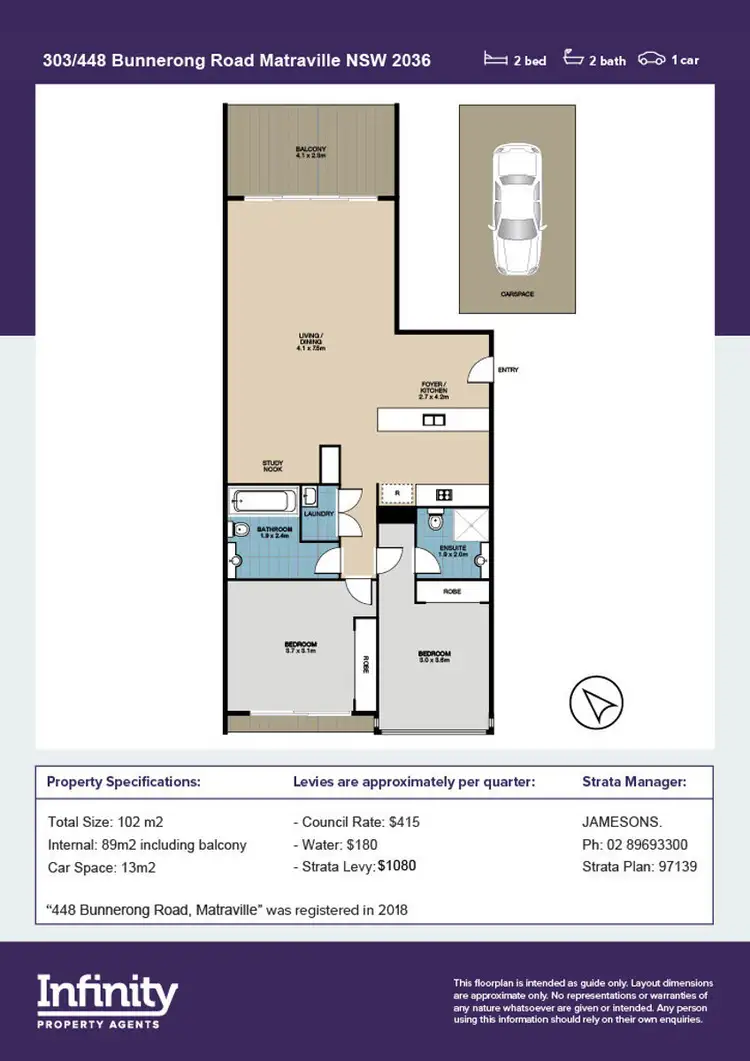 Floorplan of Homely apartment listing, 303/448 Bunnerong Road, Matraville NSW 2036