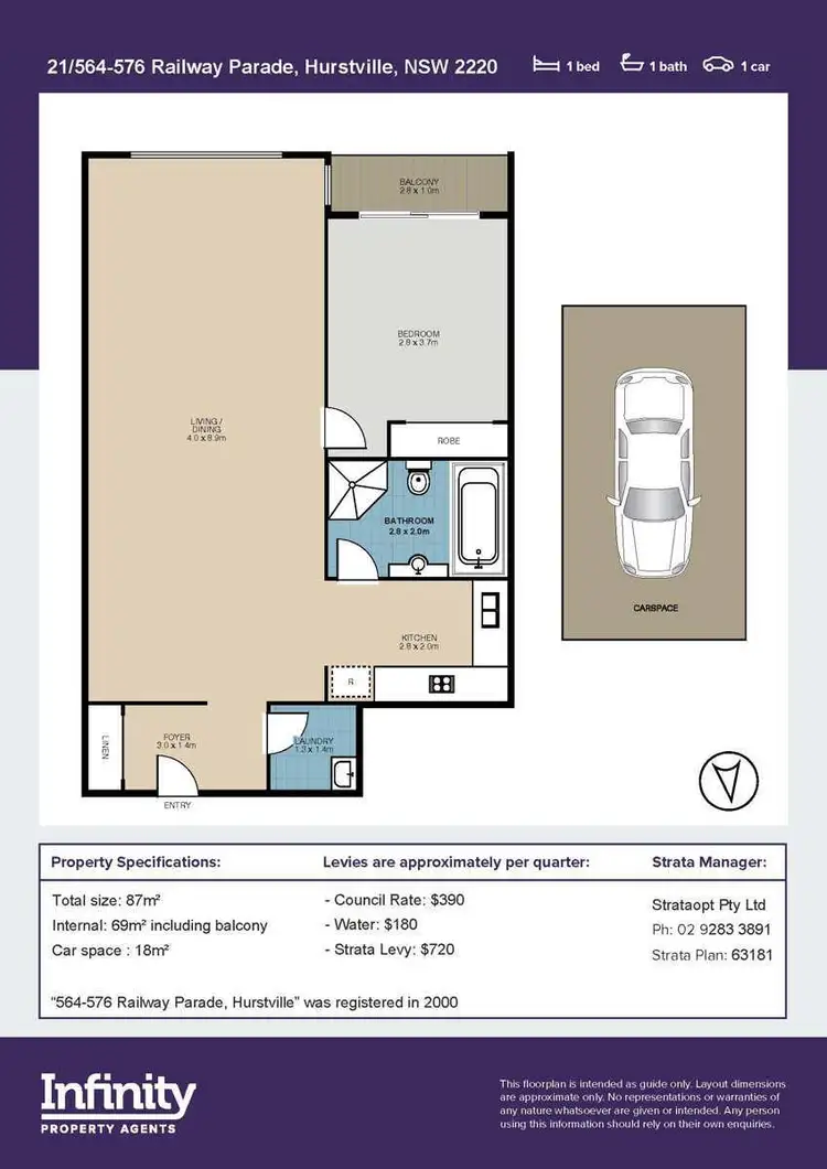 Floorplan of Homely apartment listing, 21/564-576 Railway Parade, Hurstville NSW 2220