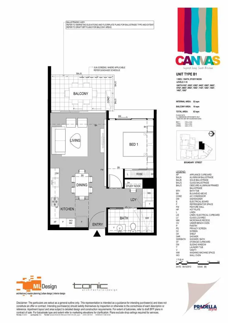 Floorplan of Homely apartment listing, 602/45 Boundary Street, South Brisbane QLD 4101