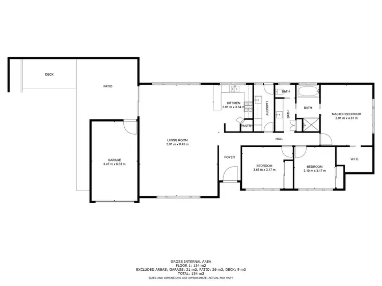Floorplan of Homely house listing, 3 Cardiff Drive, Wodonga VIC 3690
