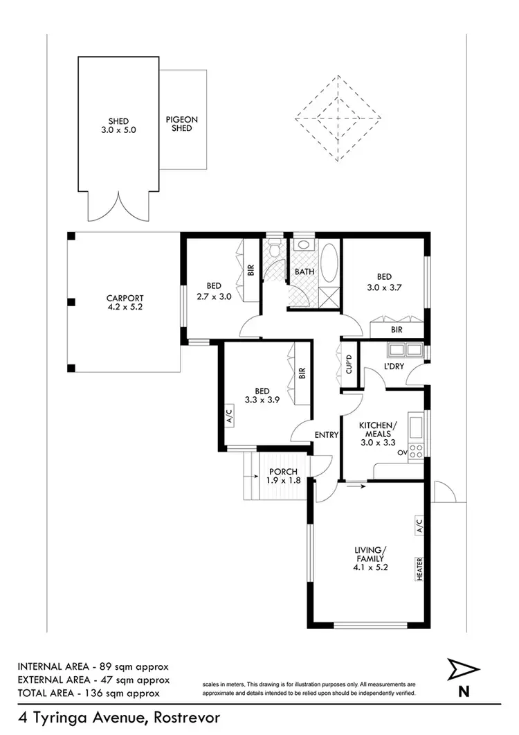 Floorplan of Homely house listing, 4 Tyringa Avenue, Rostrevor SA 5073