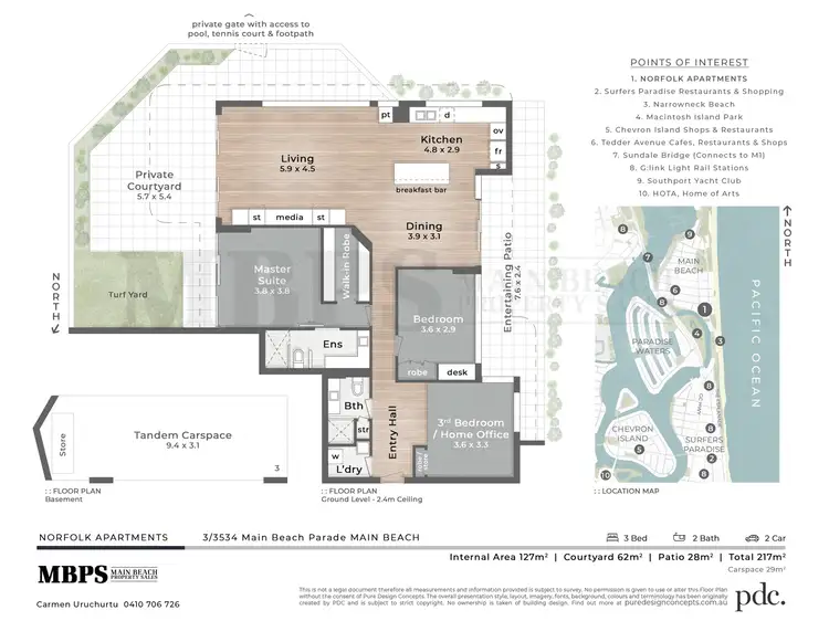 Floorplan of Homely apartment listing, 3/3534 Main Beach Parade, Main Beach QLD 4217