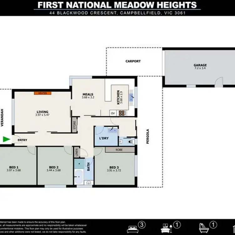 Floorplan of Homely house listing, 44 Blackwood Crescent, Campbellfield VIC 3061
