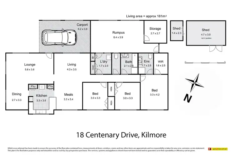 Floorplan of Homely house listing, 18 Centenary Drive, Kilmore VIC 3764