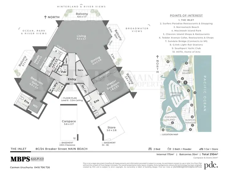 Floorplan of Homely apartment listing, 8C/24 Breaker Street, Main Beach QLD 4217