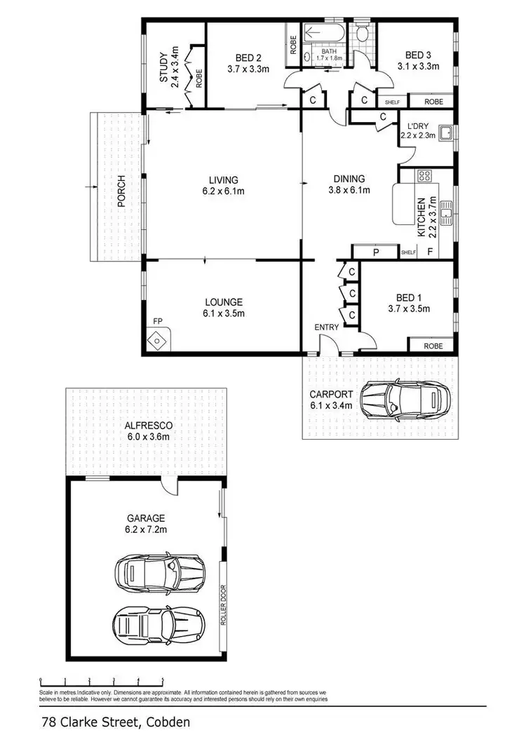 Floorplan of Homely house listing, 78 Clarke Street, Cobden VIC 3266