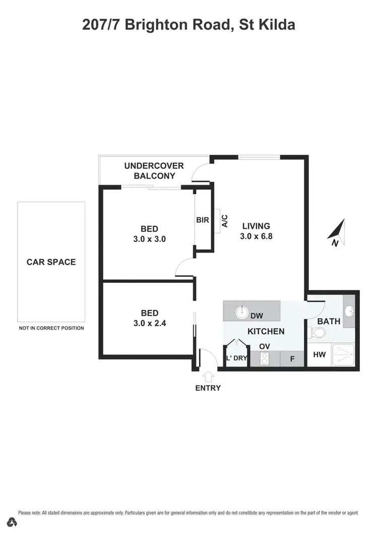 Floorplan of Homely apartment listing, 207/7 Brighton Road, St Kilda VIC 3182