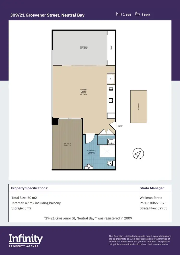 Floorplan of Homely apartment listing, 309/19-21 Grosvenor Street, Neutral Bay NSW 2089