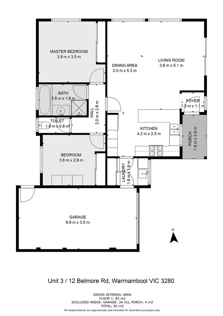 Floorplan of Homely unit listing, 3/12 Belmore Road, Warrnambool VIC 3280