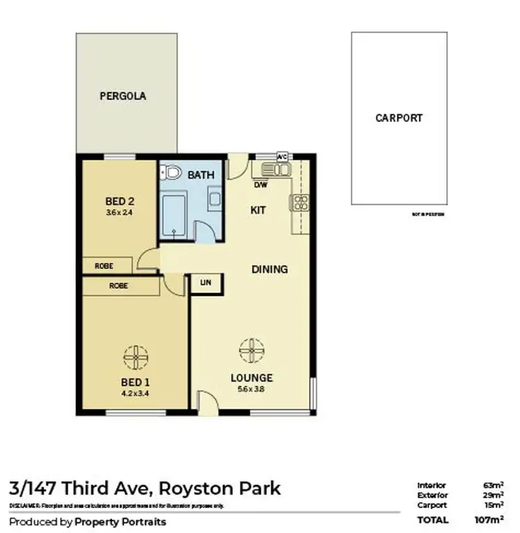Floorplan of Homely unit listing, 3/147 Third Avenue, Royston Park SA 5070
