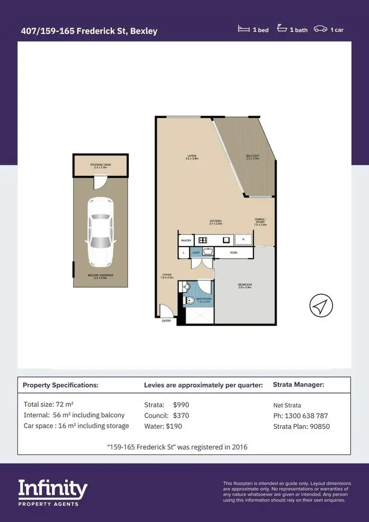 Floorplan of Homely apartment listing, 407/159-165 Frederick Street, Bexley NSW 2207