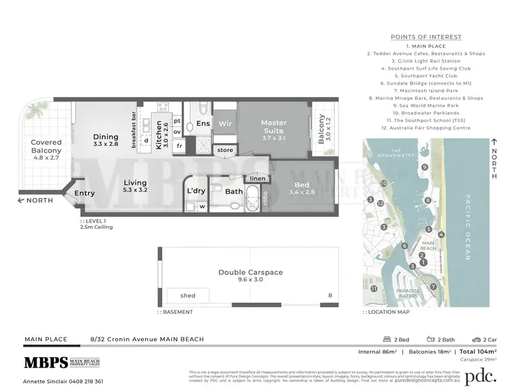 Floorplan of Homely apartment listing, 8/32 Cronin Avenue, Main Beach QLD 4217