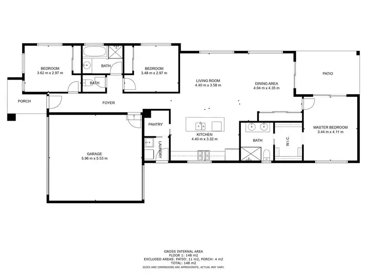 Floorplan of Homely house listing, 48 Bradbury Lane, Baranduda VIC 3691