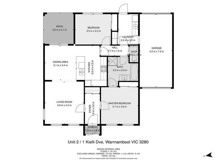 Floorplan of Homely house listing, 2/1 Kielli Drive, Warrnambool VIC 3280