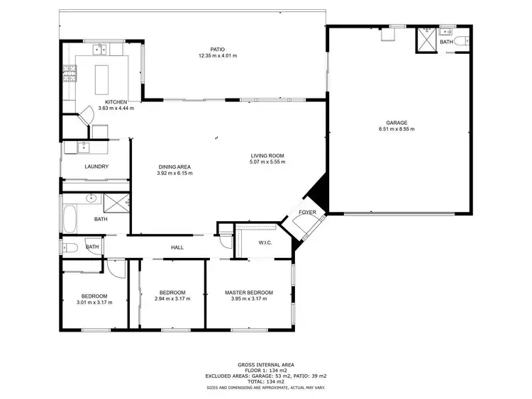 Floorplan of Homely unit listing, 2/33 William Street, Wodonga VIC 3690