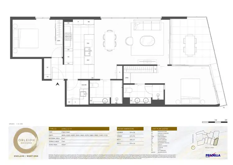 Floorplan of Homely house listing, 30203/9 Pidgeon Close, West End QLD 4101