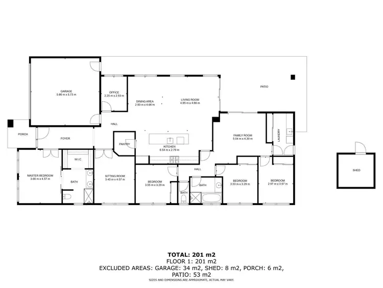 Floorplan of Homely house listing, 16 Fivefields Road, Leneva VIC 3691