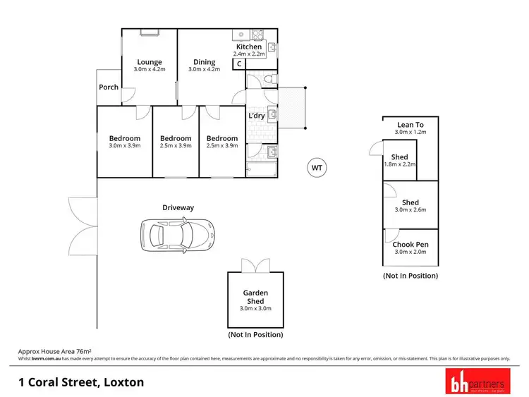 Floorplan of Homely townhouse listing, 1 Coral Street, Loxton SA 5333