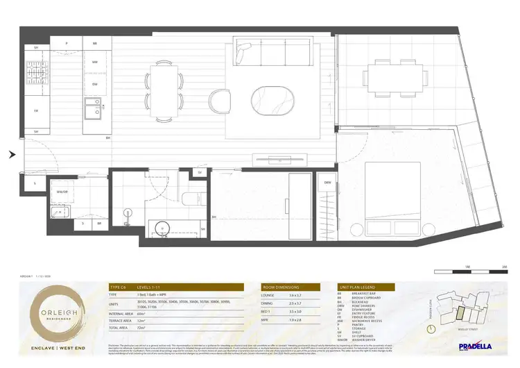 Floorplan of Homely house listing, 30706/9 Pidgeon Close, West End QLD 4101