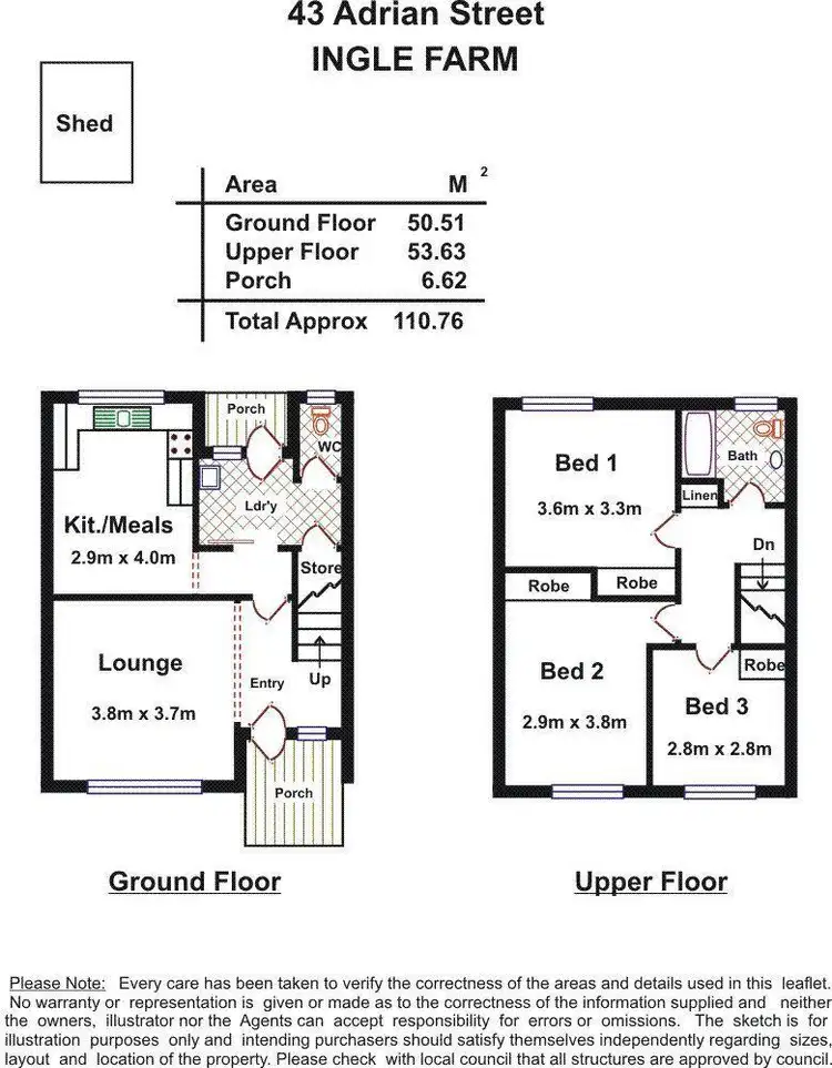 Floorplan of Homely house listing, 43 Adrian Street, Ingle Farm SA 5098