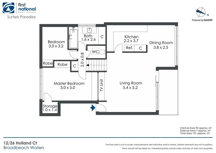 Floorplan of Homely apartment listing, 12/26 Holland Court, Broadbeach Waters QLD 4218