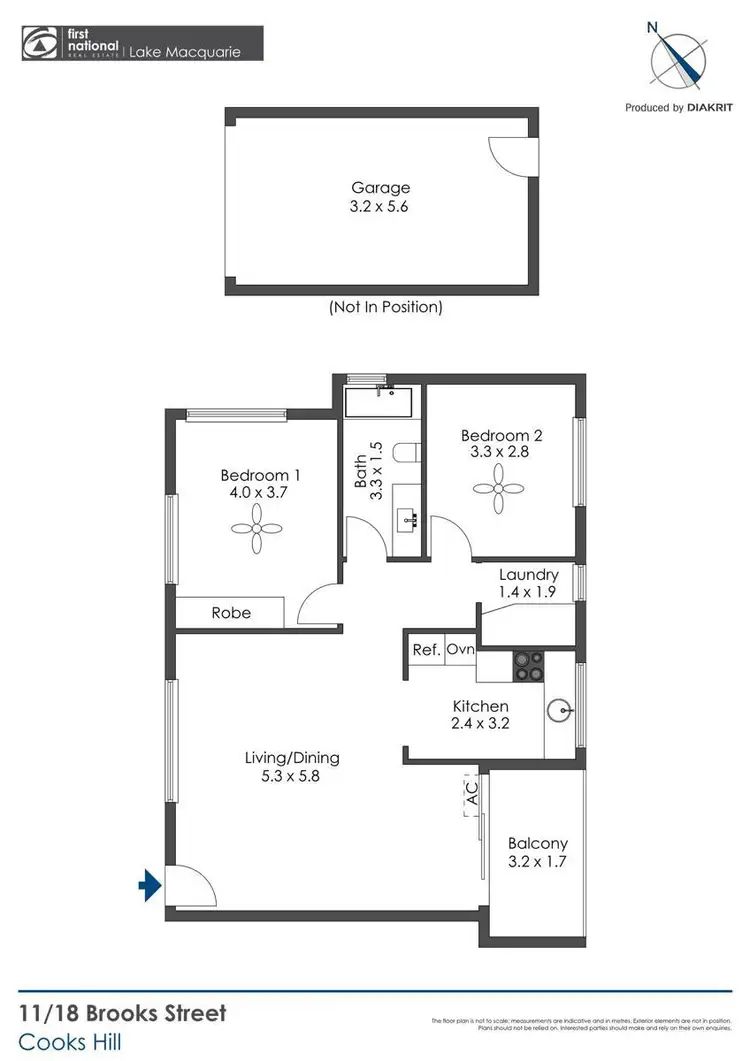 Floorplan of Homely unit listing, 11/18 Brooks Street, Cooks Hill NSW 2300
