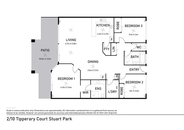 Floorplan of Homely unit listing, 2/10 Tipperary Court, Stuart Park NT 820