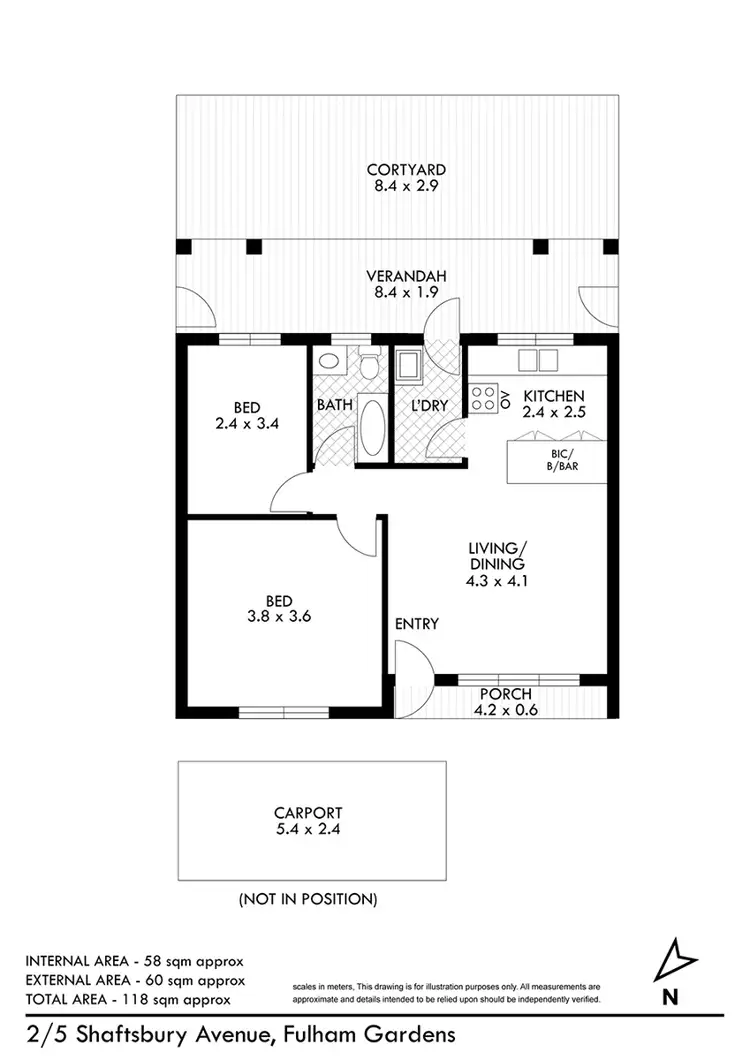 Floorplan of Homely unit listing, 2/5 Shaftsbury Avenue, Fulham Gardens SA 5024