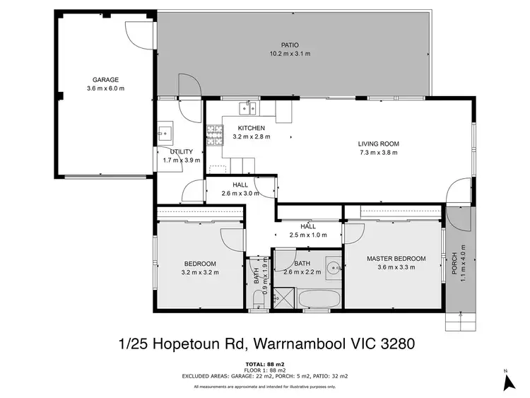 Floorplan of Homely house listing, 1/25 Hopetoun Road, Warrnambool VIC 3280