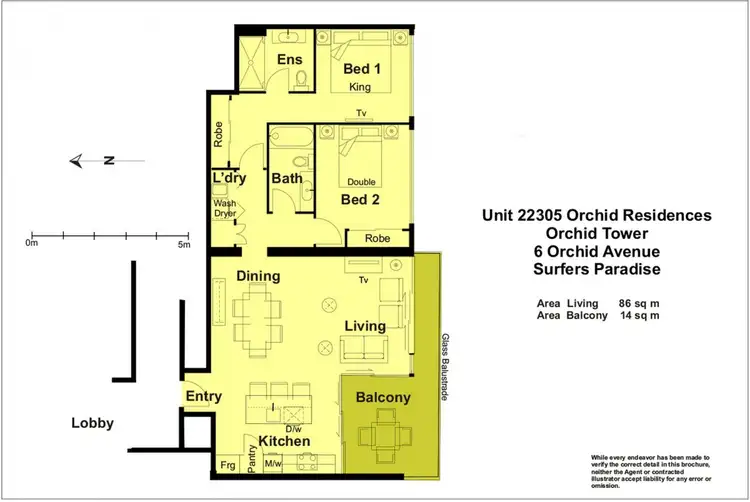 Floorplan of Homely apartment listing, 22305/3113 Surfers Paradise Boulevard, Surfers Paradise QLD 4217