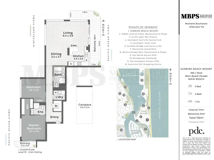 Floorplan of Homely apartment listing, 19D/3540 Main Beach Parade, Main Beach QLD 4217