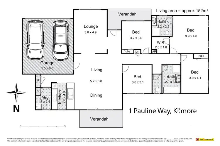 Floorplan of Homely house listing, 1 Pauline Way, Kilmore VIC 3764