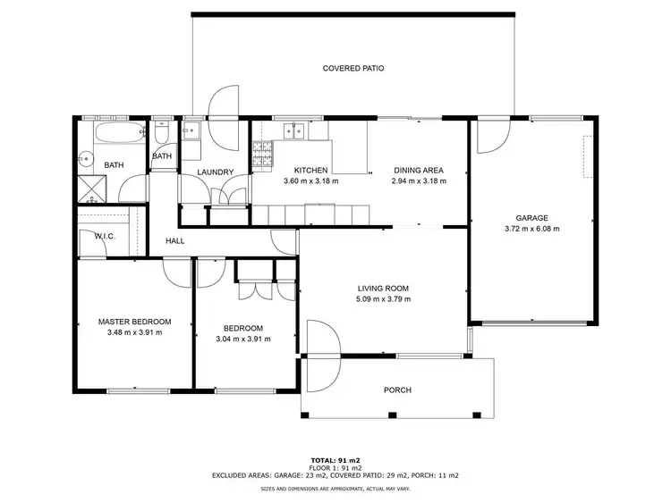 Floorplan of Homely terrace listing, 2/160 Melbourne Road, Wodonga VIC 3690