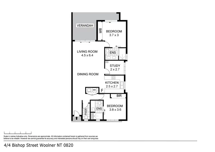 Floorplan of Homely unit listing, 4/4 Bishop Street, Woolner NT 820