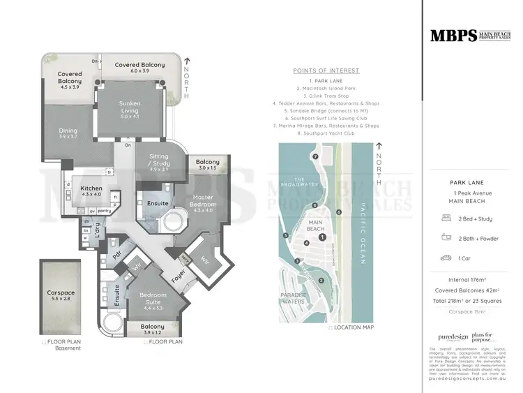 Floorplan of Homely apartment listing, 403/1 Peak Avenue, Main Beach QLD 4217