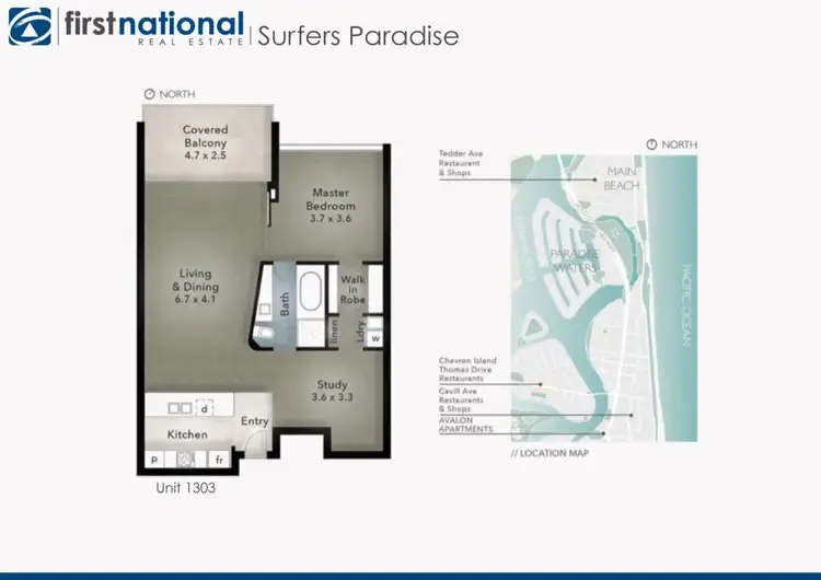 Floorplan of Homely apartment listing, 1303/4 Wahroonga Place, Surfers Paradise QLD 4217