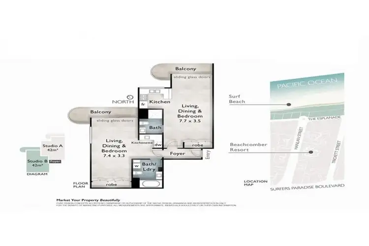 Floorplan of Homely apartment listing, 1605/18 Hanlan Street, Surfers Paradise QLD 4217