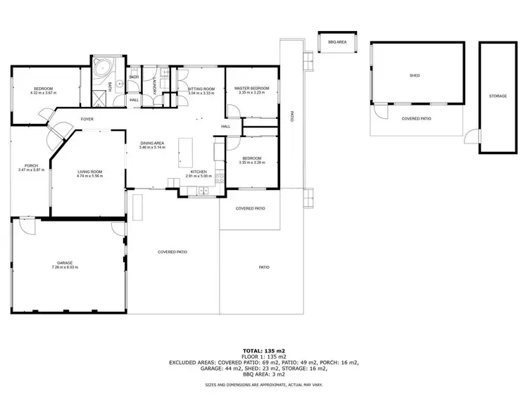 Floorplan of Homely house listing, 15 Emery Court, West Wodonga VIC 3690