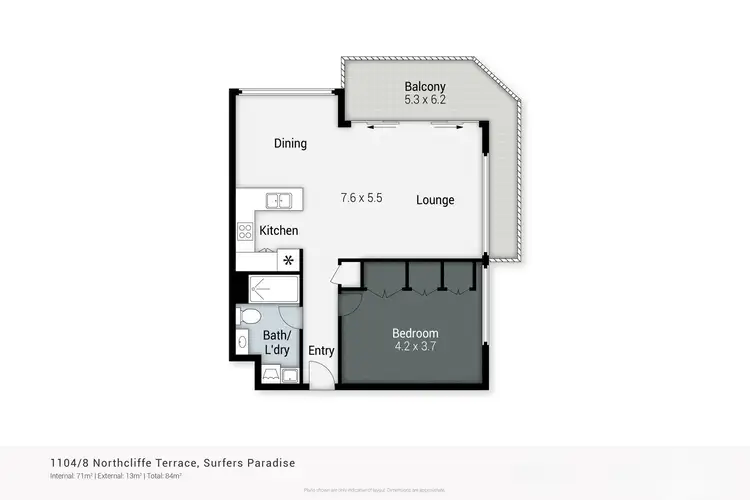 Floorplan of Homely apartment listing, 1104/28 Northcliffe Terrace, Surfers Paradise QLD 4217