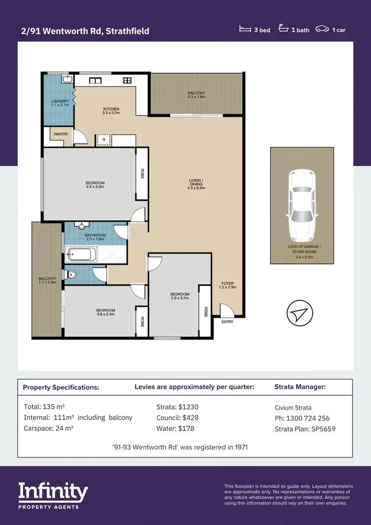 Floorplan of Homely apartment listing, 2/91-93 Wentworth Road, Strathfield NSW 2135