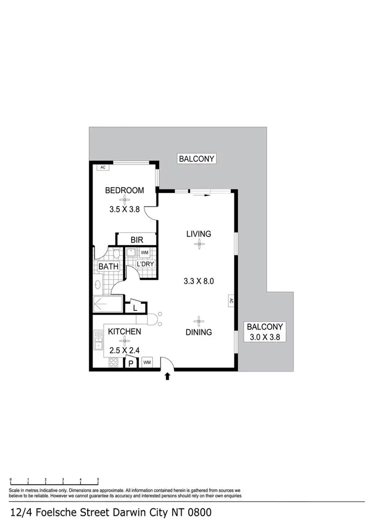 Floorplan of Homely unit listing, 12/4 Foelsche Street, Darwin City NT 800